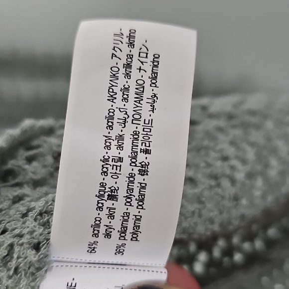Zara Light Green Open Knit Button Front Boho Cardigan Sweater Top NWT Large - Picture 9 of 12